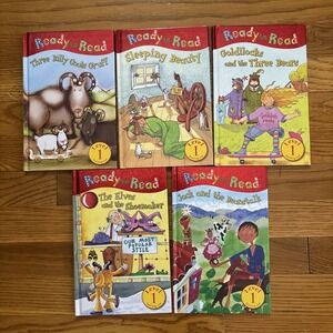 5pc Ready to Read Level 1 Hardback Books Fairytales Goat Beauty Goldilocks Jack